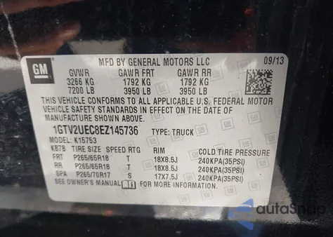 2014 GMC Sierra 1500 Sle из США, поврежденный, VIN 1GTV2UEC8EZ145736